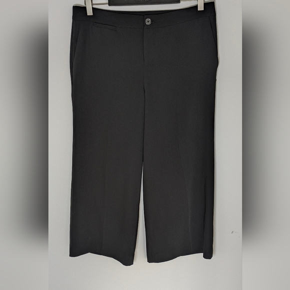Ralph Lauren Pants - Ralph Lauren Women's Black Wide Leg High Rise Cropped Dress Pants Size 10 P EUC